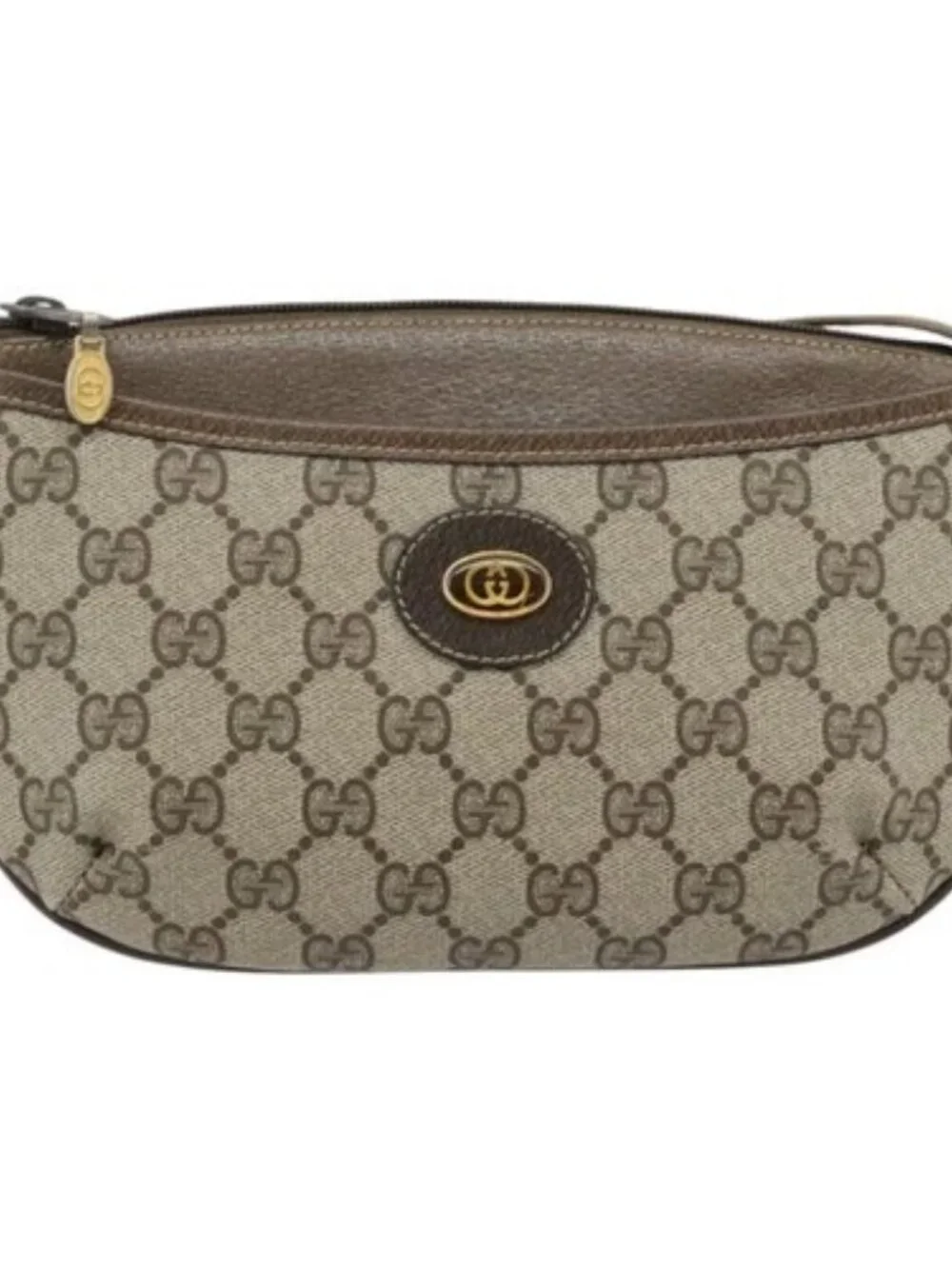 GUCCI GG Supreme Shoulder Bag PVC Beige Gold 904 02 020 Auth 181212